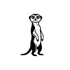 Obraz premium standing meerkat silhouette wild african animal suricate vector illustration
