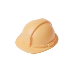 Fototapeta premium Yellow construction safety helmet isolated on a plain white background.