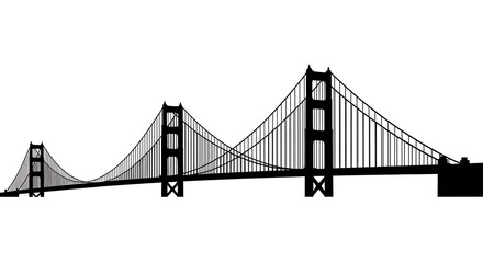 Obraz premium Golden Gate Bridge silhouette illustration.