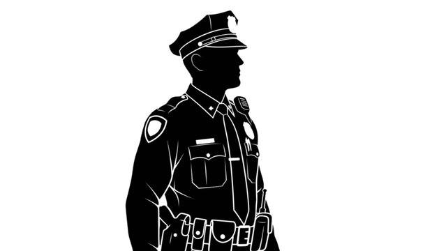 Police Officer Silhouette Vector