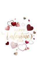 Happy Valentine's Day celebration with colorful hearts