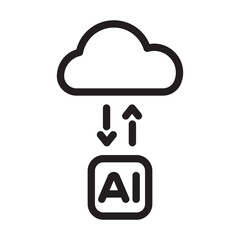 AI Cloud Connection Line Icon Vector for App Website Infographic Technology