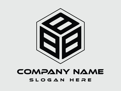 BBB initial letter geometric shape icon logo design vector,monogram