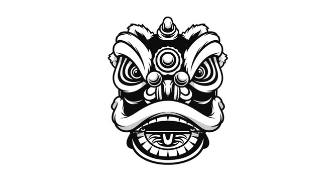 Traditional Maori Carving Tribal Mask Design.