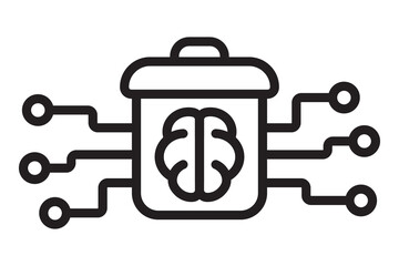 AI Smart Delete Line Icon for System Security App Website