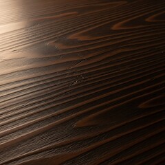 Fototapeta premium Rich dark wood grain displays elegant linear patterns and subtle texture.