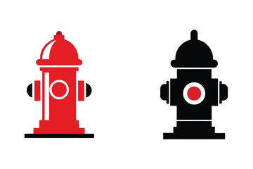 Fire Hydrant Silhouette Emergency Water Supply Safety Icon Design