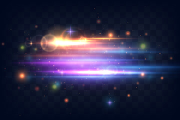 Abstract Glowing Energy Ring with Colorful Light Particles