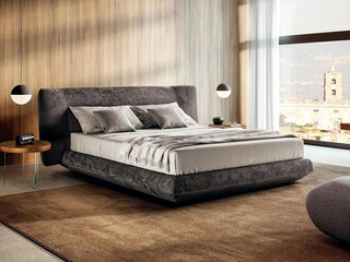 Modern luxury bedroom interior in minimal scandinavian style, 3d render © evgenij