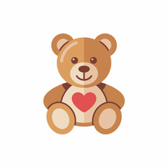 Fototapeta premium Cute brown teddy bear with heart on chest plush toy