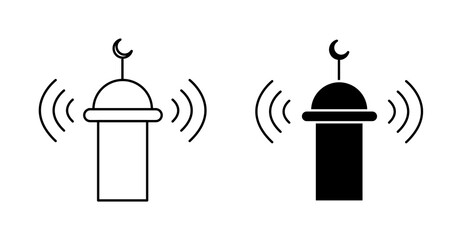slamic Call to Prayer Athan Symbol Line Icon