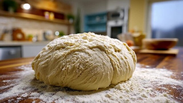 fresh bread dough rising time-lapse