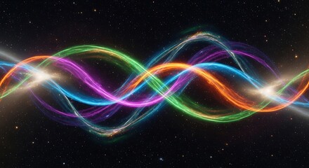Fototapeta premium Colorful Light Waves - Abstract Energy and Motion.