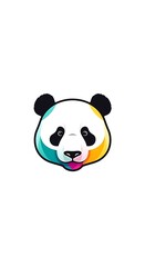 Obraz premium Colorful Panda Portrait - A Vibrant and Modern Animal Illustration.