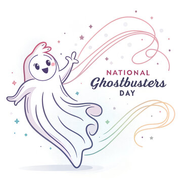 National Ghostbusters Day Celebration, Ghostbusters Movie Fans, Ghostbusters Cosplay Event, Ghost Hunting Fun Illustration, Paranormal Activity Artwork