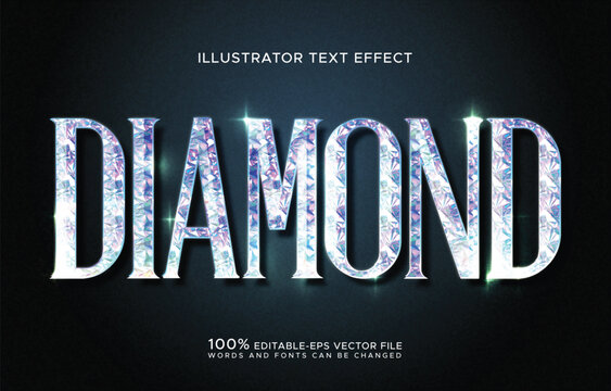 Diamond Sparkling Jewelry Vector Text Effect
