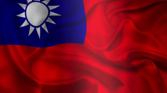 Flag of Taiwan, Taiwan 3D Animation flag waving in the wind. 4K Taiwan Flag Animation waving with fabric texture.
