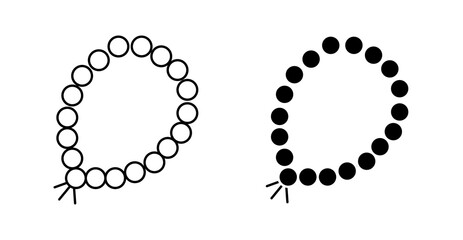 Tasbih Prayer Beads Islamic Worship Line Icon