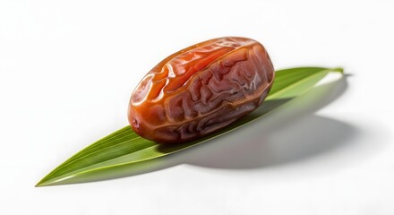 Ramadan food a delicious date on a leaf breaking fast with traditional cuisine