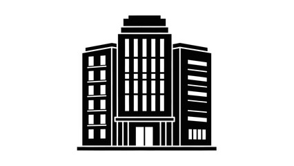 Obraz premium Modern Office Building Silhouette Graphic Illustration.