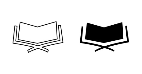 Holy Quran Islamic Book Line Icon
