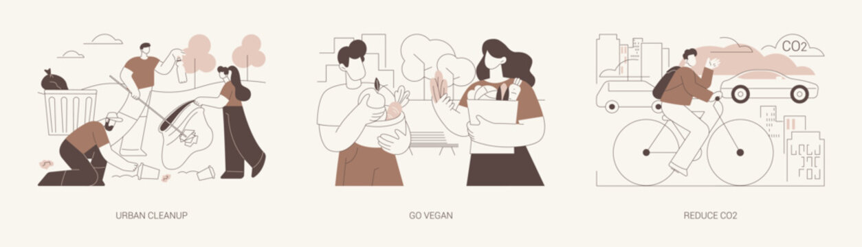 Care for environment isolated cartoon vector illustrations se