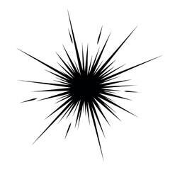Fototapeta premium Abstract black starburst explosion graphic design element.