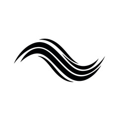 Fototapeta premium Abstract flowing wave lines black and white.