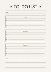 Beige Neutral Simple To-Do List Planner Page A4 Document Printable  Paper