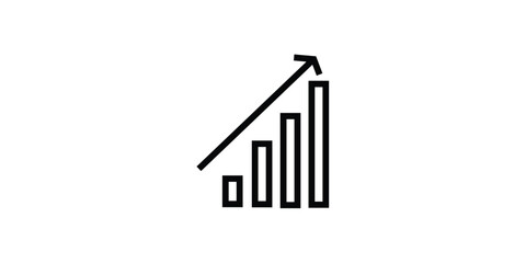 Minimalist Business Growth Bar Chart and Upward Arrow Icon