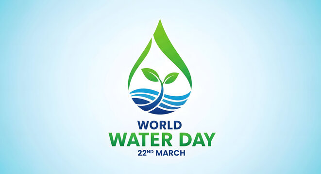 World water day logo with green and blue color scheme