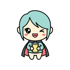 Cute Chibi Superhero Illustration