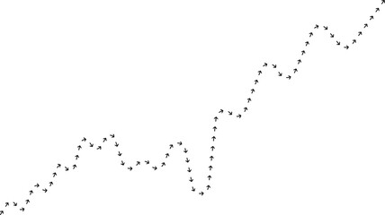 Obraz premium Arrow path line chart showing data movement with directional flow.