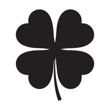 Leaf clover silhouette. on white background.