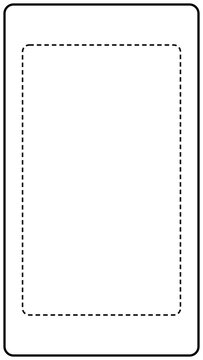Vertical video safe zone frame 9:16 UI overlay vector