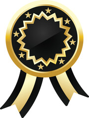 gold medal with ribbon