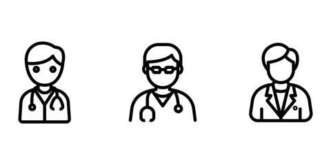 Fototapeta premium doctor outline or line icon design bundle.