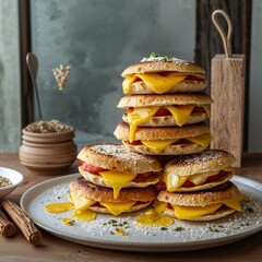 stack of pancakes with jam