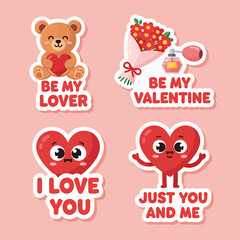 Obraz premium Vector of valentine's day stickers