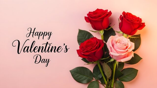 Valentine's day greeting with roses