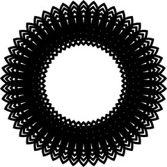 Abstract Black Circular Spiro Pattern Forming Geometric Ring