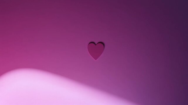 Starting diagonal sweep crossing studio gradient, raised pink heart deepening contrast at center