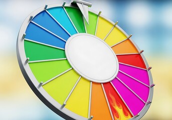 Obraz premium Colorful Wheel of Fortune - A Game of Chance and Excitement.