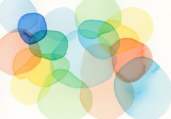 Colorful Watercolor Circles - Abstract Background with Vibrant Hues.