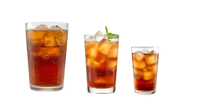 vector of cold tea drink in a glass