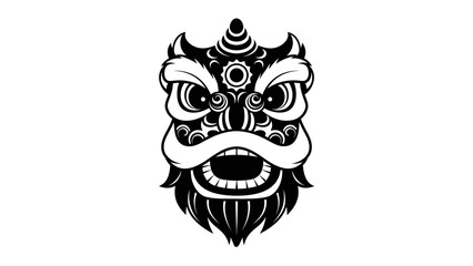 Obraz premium Traditional Balinese Mask Design Illustration Art.