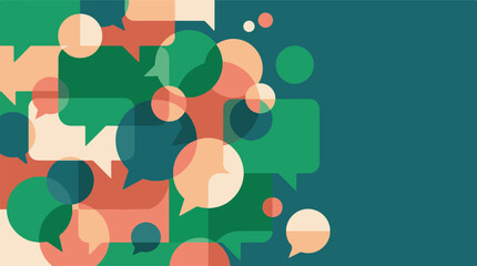 Abstract background with colorful speech bubbles and circles, copy space © StockStudio
