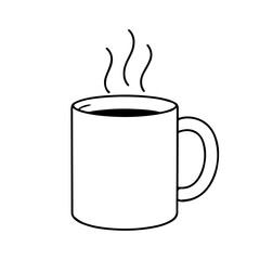 mug with steam line icon vector on a white background
Vector line icon