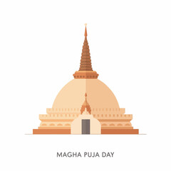 Obraz premium Buddhist stupa, simple flat 2D design