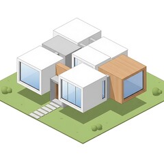 Fototapeta premium Modern Modular Home Architecture Design Concept.